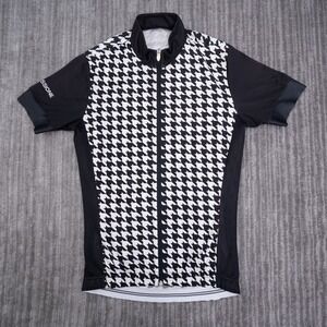 La Passione Cycling Jersey Mens XS Black White Houndstooth Short Sleeve Italy